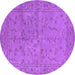 Round Oriental Purple Industrial Rug, urb1142pur