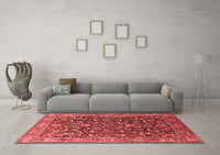 Machine Washable Oriental Red Industrial Rug, wshurb1143red