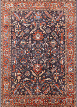Mid-Century Modern Camel Brown Oriental Rug, urb1143