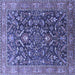 Square Oriental Blue Industrial Rug, urb1143blu