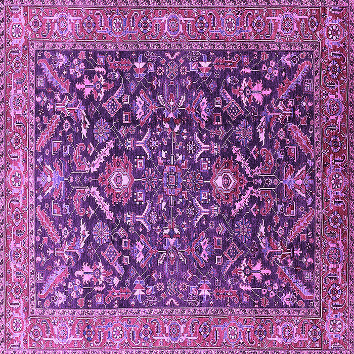 Square Machine Washable Oriental Purple Industrial Area Rugs, wshurb1143pur