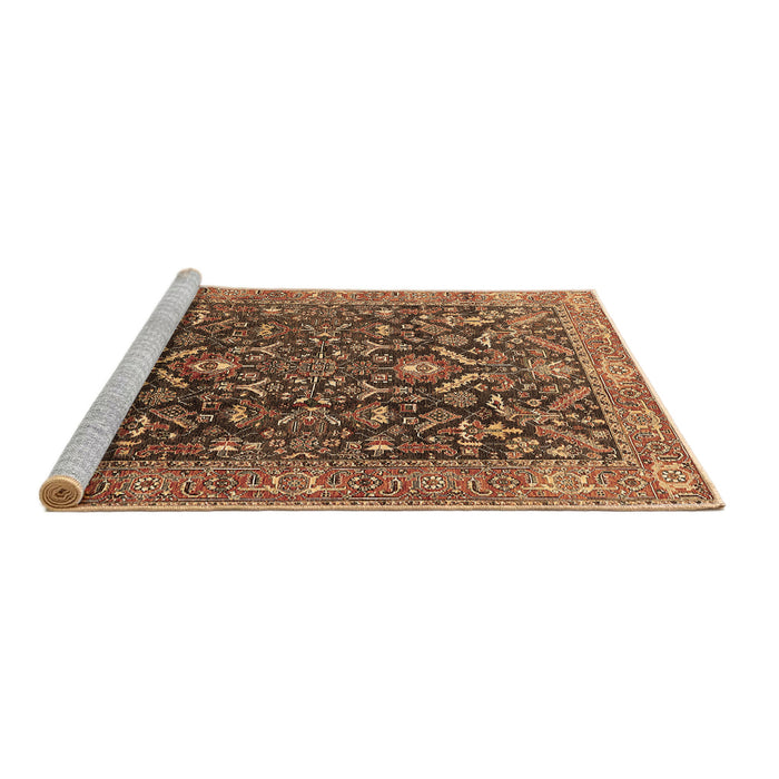 Sideview of Machine Washable Oriental Brown Industrial Rug, wshurb1143brn
