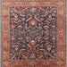 Square Machine Washable Industrial Modern Camel Brown Rug, wshurb1143