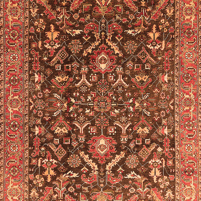 Machine Washable Oriental Orange Industrial Area Rugs, wshurb1143org