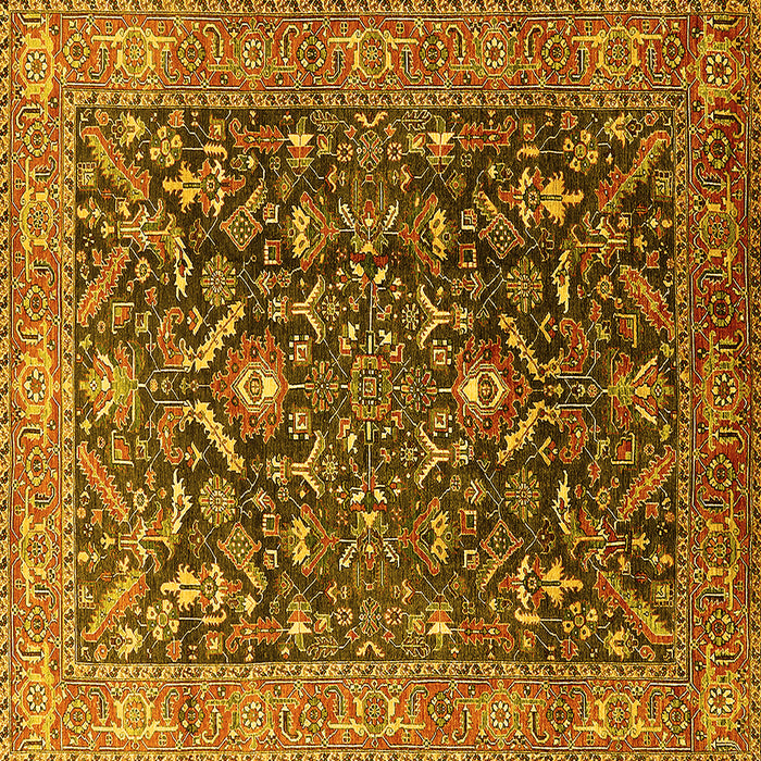 Square Oriental Yellow Industrial Rug, urb1143yw