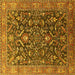 Square Oriental Yellow Industrial Rug, urb1143yw