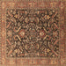 Square Machine Washable Oriental Brown Industrial Rug, wshurb1143brn