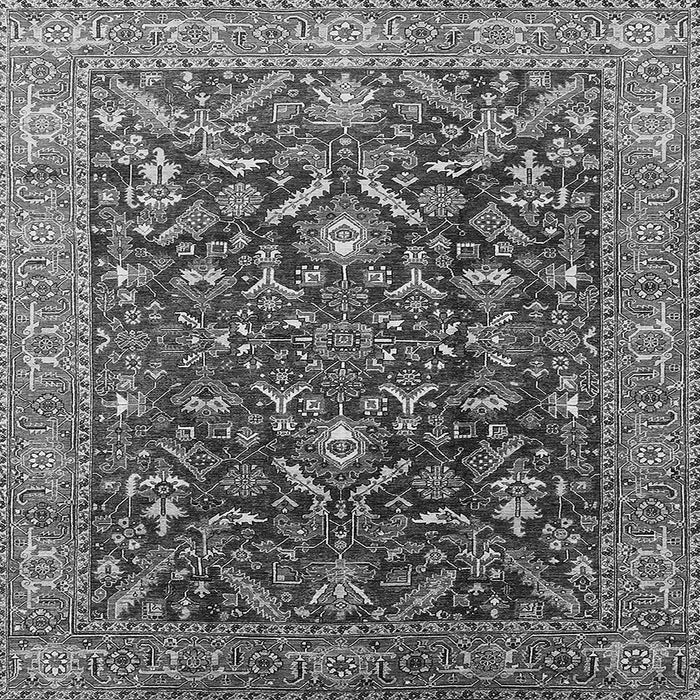 Square Machine Washable Oriental Gray Industrial Rug, wshurb1143gry