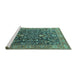 Sideview of Machine Washable Oriental Turquoise Industrial Area Rugs, wshurb1143turq