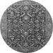 Round Oriental Gray Industrial Rug, urb1143gry