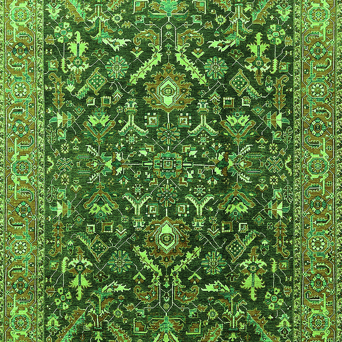 Machine Washable Oriental Green Industrial Area Rugs, wshurb1143grn