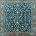 Square Oriental Light Blue Industrial Rug, urb1143lblu