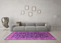 Machine Washable Oriental Purple Industrial Rug, wshurb1143pur