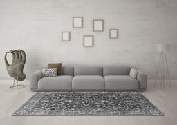 Machine Washable Oriental Gray Industrial Rug in a Living Room,, wshurb1143gry