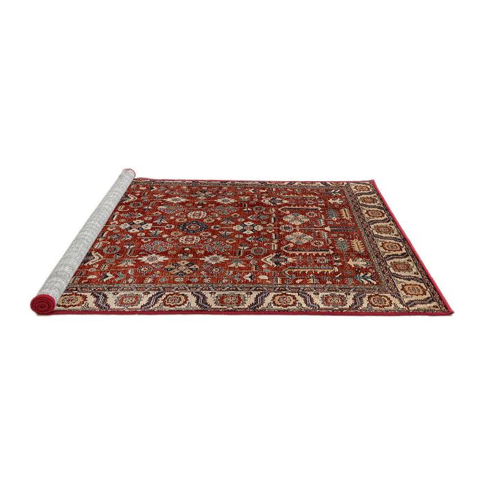 Sideview of Machine Washable Industrial Modern Tomato Red Rug, wshurb1144