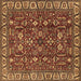 Square Oriental Brown Industrial Rug, urb1144brn