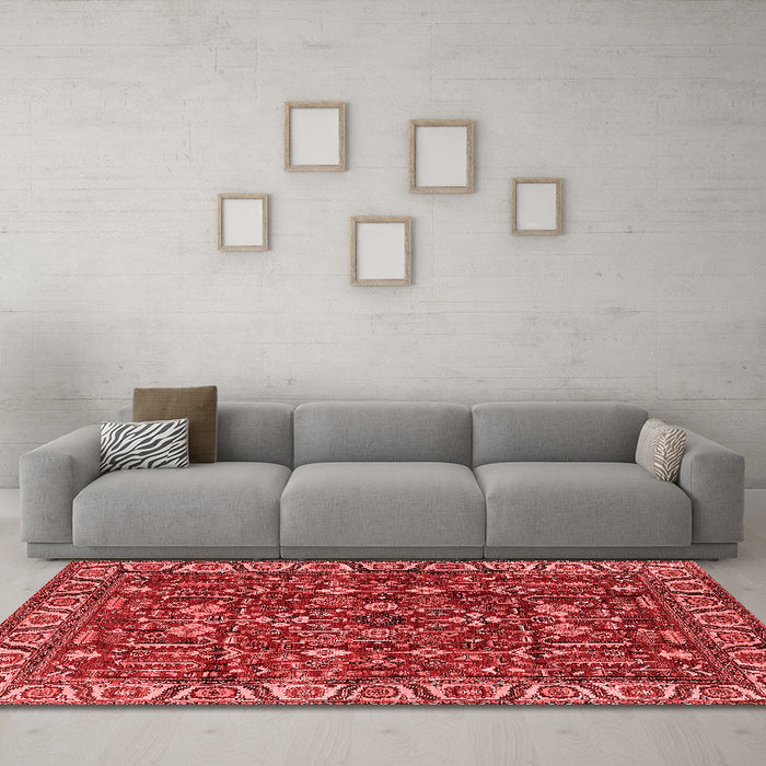 Industrial Red Washable Rugs