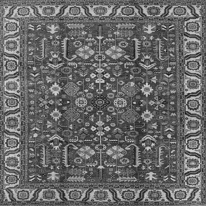 Square Machine Washable Oriental Gray Industrial Rug, wshurb1144gry