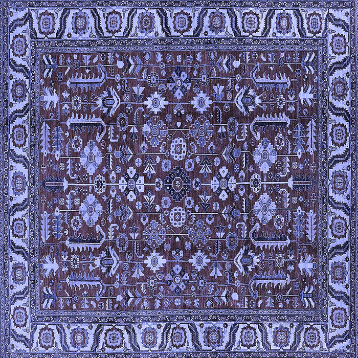 Square Machine Washable Oriental Blue Industrial Rug, wshurb1144blu