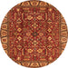 Round Oriental Orange Industrial Rug, urb1144org