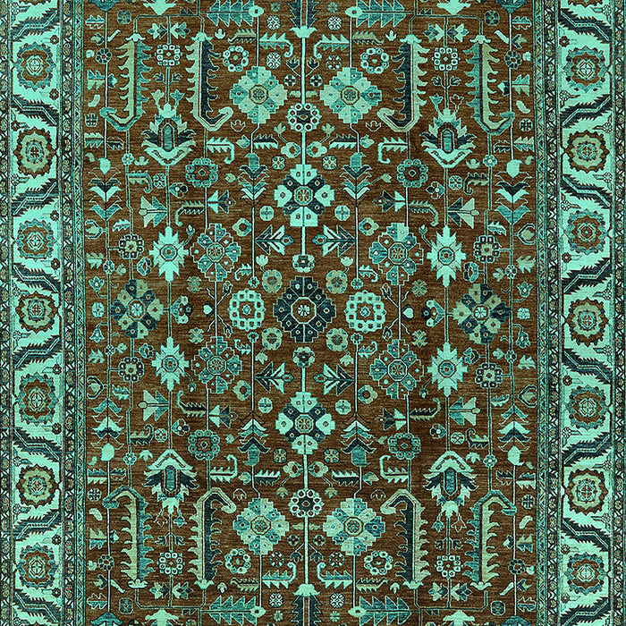 Machine Washable Oriental Turquoise Industrial Area Rugs, wshurb1144turq