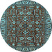 Round Oriental Light Blue Industrial Rug, urb1144lblu