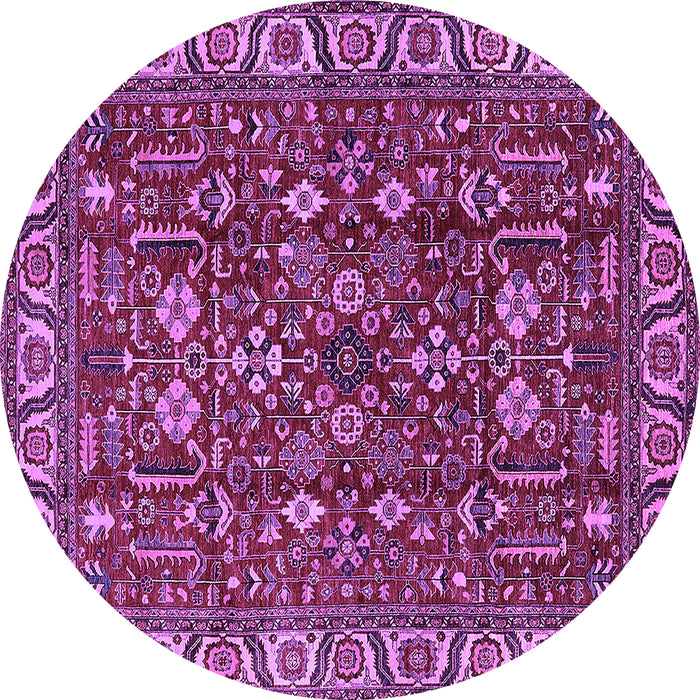 Round Oriental Purple Industrial Rug, urb1144pur
