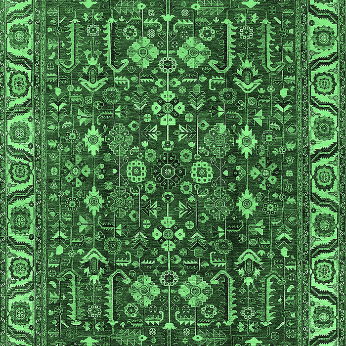 Machine Washable Oriental Emerald Green Industrial Area Rugs, wshurb1144emgrn