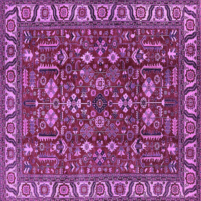 Square Machine Washable Oriental Purple Industrial Area Rugs, wshurb1144pur