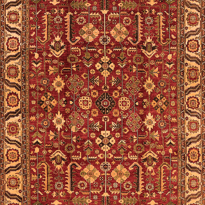 Machine Washable Oriental Orange Industrial Area Rugs, wshurb1144org