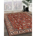 Mid-Century Modern Red Oriental Rug in Family Room, urb1144