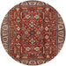 Round Mid-Century Modern Red Oriental Rug, urb1144