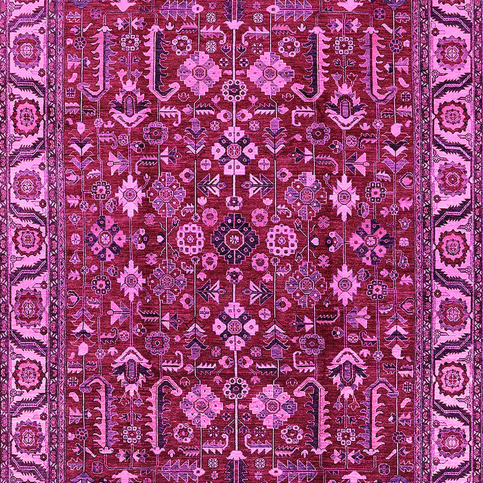 Machine Washable Oriental Pink Industrial Rug, wshurb1144pnk