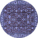 Round Oriental Blue Industrial Rug, urb1144blu