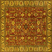 Square Machine Washable Oriental Yellow Industrial Rug, wshurb1144yw