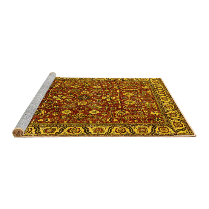 Sideview of Machine Washable Oriental Yellow Industrial Rug, wshurb1144yw
