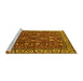 Sideview of Machine Washable Oriental Yellow Industrial Rug, wshurb1144yw