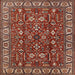 Square Mid-Century Modern Red Oriental Rug, urb1144