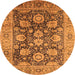 Round Oriental Orange Industrial Rug, urb1145org