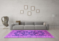 Machine Washable Oriental Purple Industrial Rug, wshurb1145pur