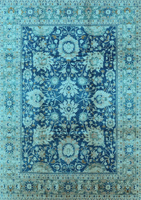 Oriental Light Blue Industrial Rug, urb1145lblu