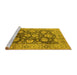 Sideview of Machine Washable Oriental Yellow Industrial Rug, wshurb1145yw