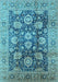 Machine Washable Oriental Light Blue Industrial Rug, wshurb1145lblu