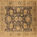 Square Machine Washable Oriental Brown Industrial Rug, wshurb1145brn