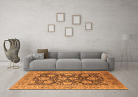 Machine Washable Oriental Orange Industrial Rug, wshurb1145org