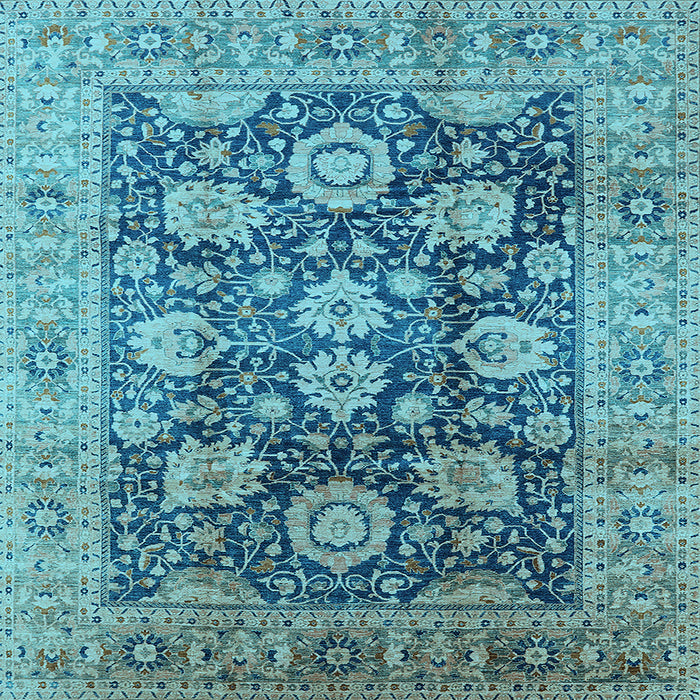 Square Oriental Light Blue Industrial Rug, urb1145lblu