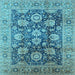 Square Oriental Light Blue Industrial Rug, urb1145lblu