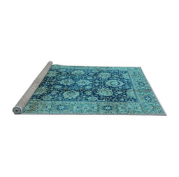 Sideview of Machine Washable Oriental Light Blue Industrial Rug, wshurb1145lblu