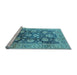 Sideview of Machine Washable Oriental Light Blue Industrial Rug, wshurb1145lblu