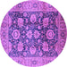 Round Oriental Purple Industrial Rug, urb1145pur